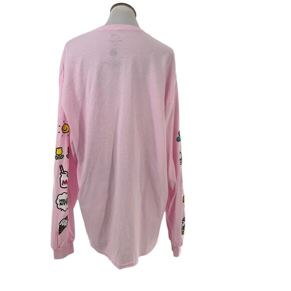Sanrio Hello Kitty Long Sleeve Pullover Shirt Women 2XLLogo Pink License Product - Picture 2 of 8
